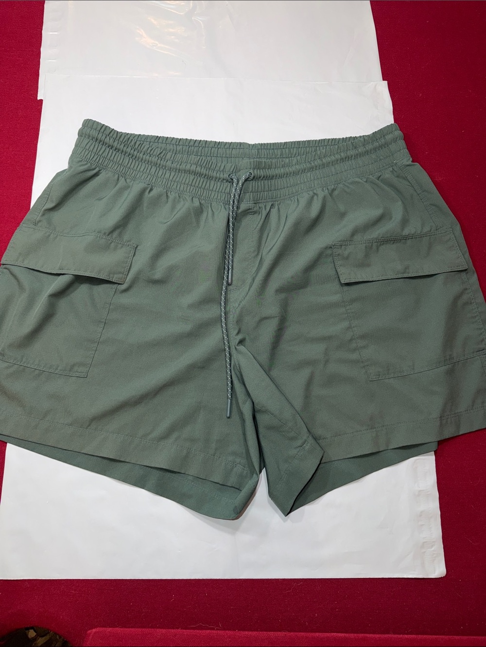 STRETCHTECH XL GREEN Cargo Shorts Women’s Utility Casual workout poly spandex